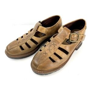 Vintage 90s Skechers Nubuck Leather Loafers Womens 9.5 B Brown Flats Original